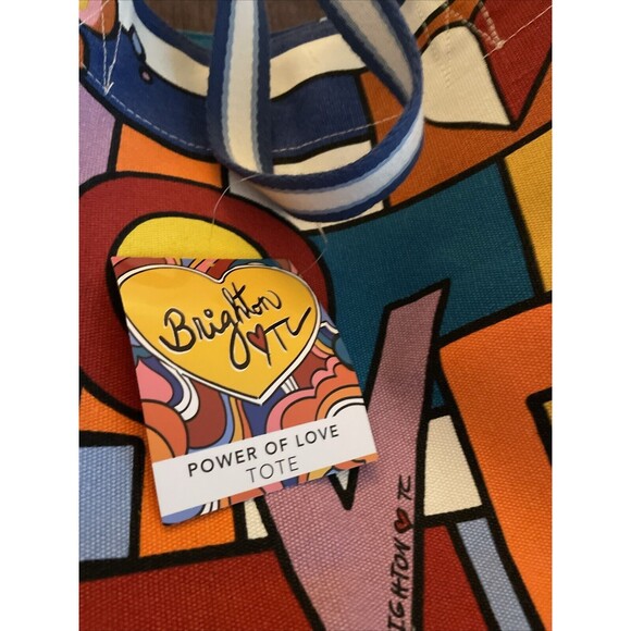 Brighton Power of Love Tote NWT Multicolor Canvas - Picture 4 of 8